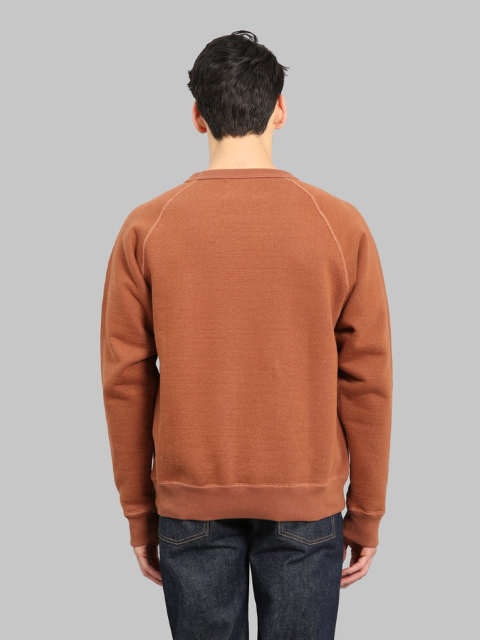 Wonder Looper Pullover Crewneck 876gsm Double Heavyweight French Terry Rust back look