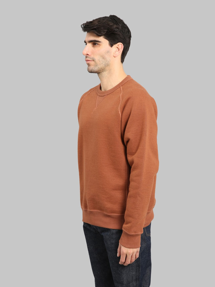 Wonder Looper Pullover Crewneck 876gsm Double Heavyweight French Terry Rust side look