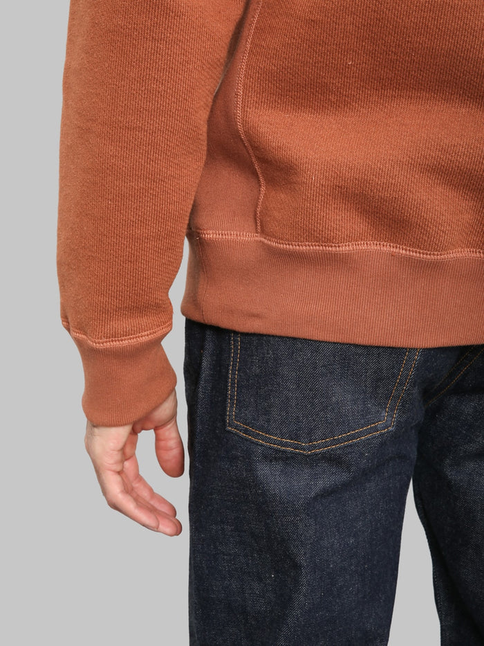 Wonder Looper Pullover Crewneck 876gsm Double Heavyweight French Terry Rust hem