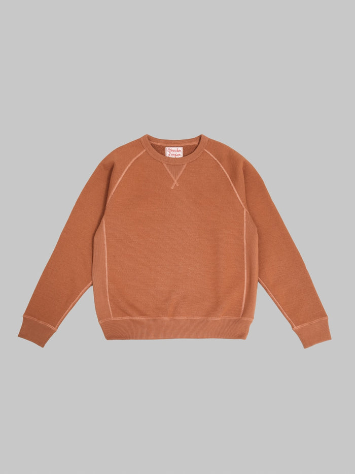 Wonder Looper Pullover Crewneck 876gsm Double Heavyweight French Terry Rust front