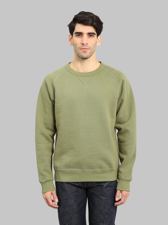 Wonder Looper Pullover Crewneck 876gsm Double Heavyweight French Terry Sage front look