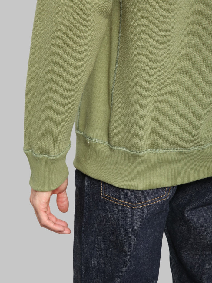Wonder Looper Pullover Crewneck 876gsm Double Heavyweight French Terry Sage hem