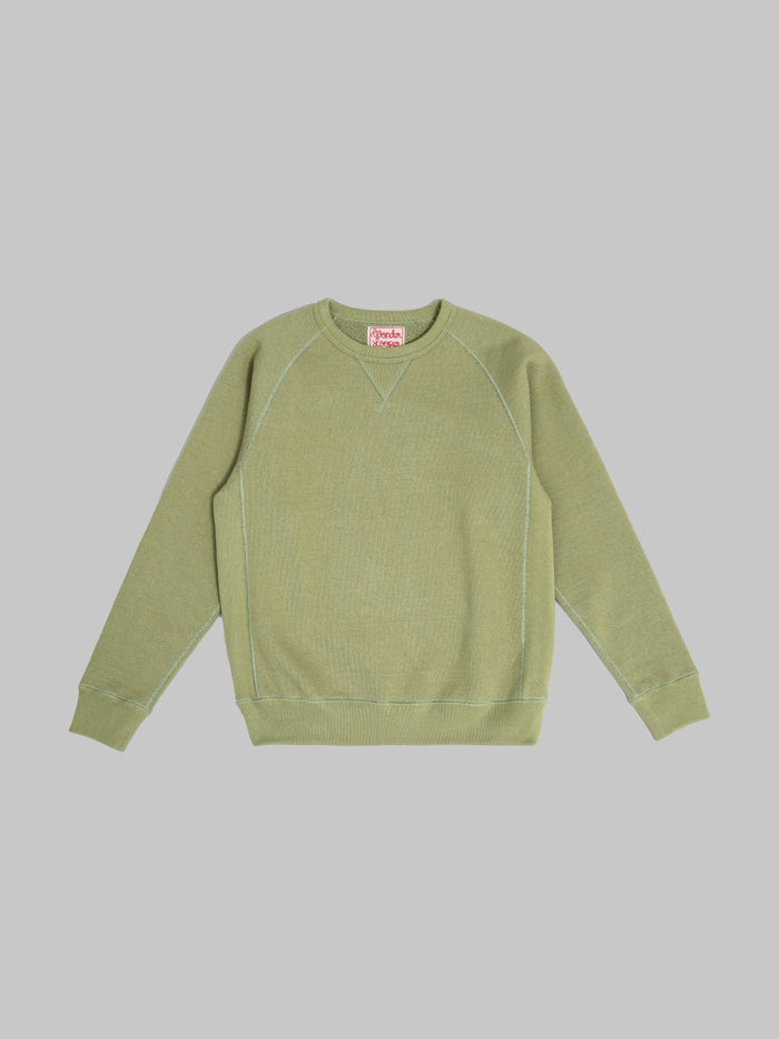 Wonder Looper Pullover Crewneck 876gsm Double Heavyweight French Terry Sage front