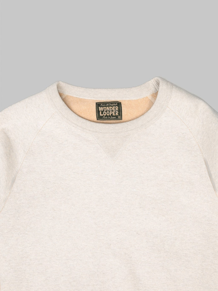 Wonder Looper Pullover Crewneck Fleeced Foxfibre Heather collar