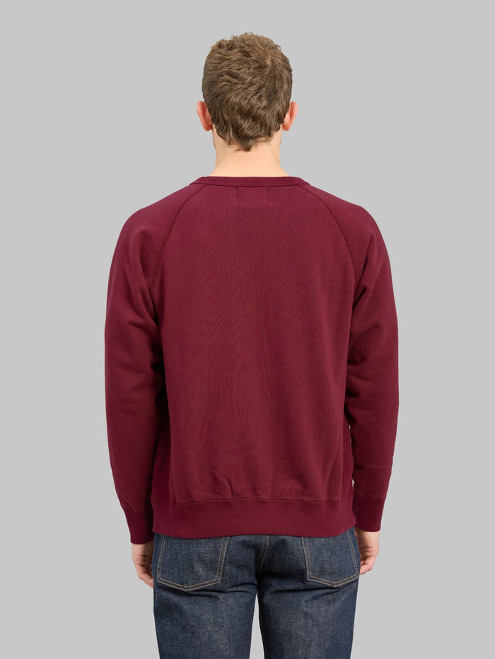 Wonder Looper Pullover Crewneck Super Looper French Terry Burgundy  back fit