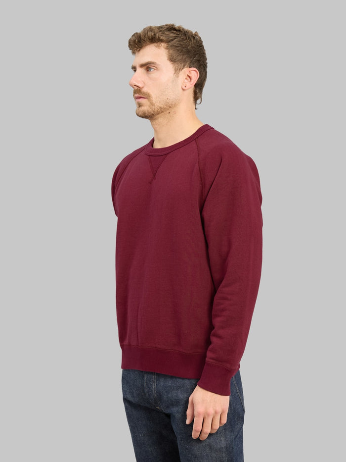 Wonder Looper Pullover Crewneck Super Looper French Terry Burgundy  side fit