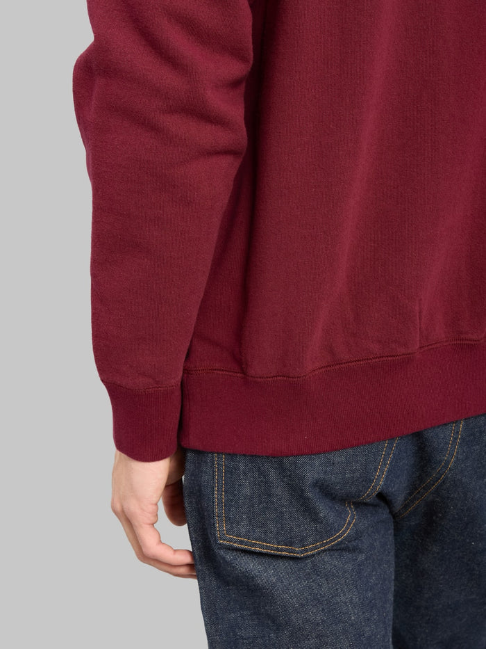 Wonder Looper Pullover Crewneck Super Looper French Terry Burgundy  ribbed hem