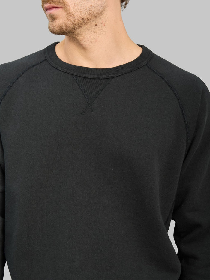 Wonder Looper Pullover Crewneck Super Looper French Terry Sumi Black ribbed neck