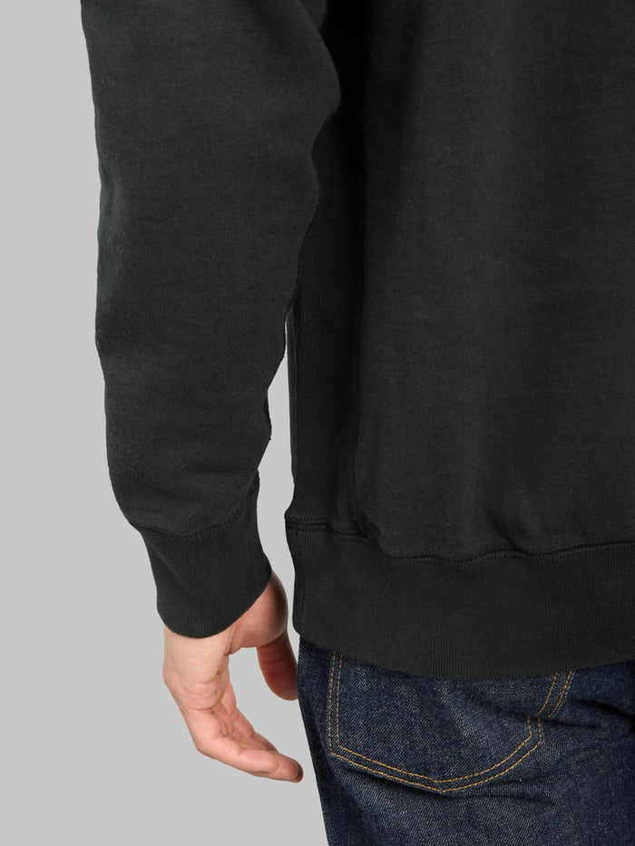 Wonder Looper Pullover Crewneck Super Looper French Terry Sumi Black ribbed hem
