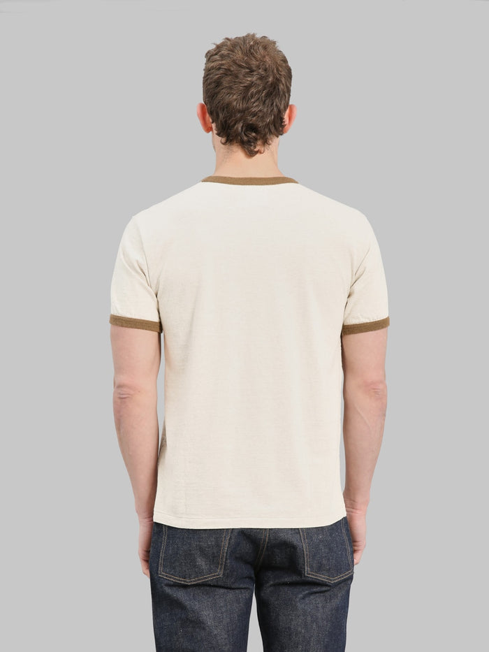 Wonder Looper Recycled Cotton Foxfibre® Ringer T-Shirt Stone