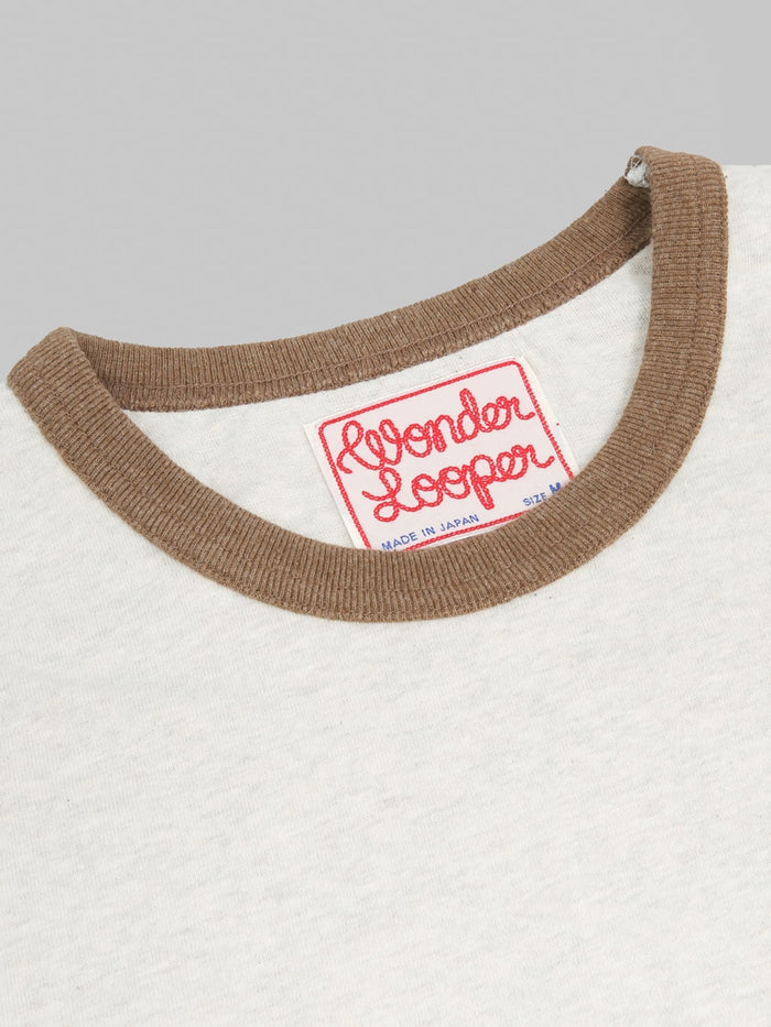 Wonder Looper Recycled Cotton Foxfibre® Ringer T-Shirt Stone