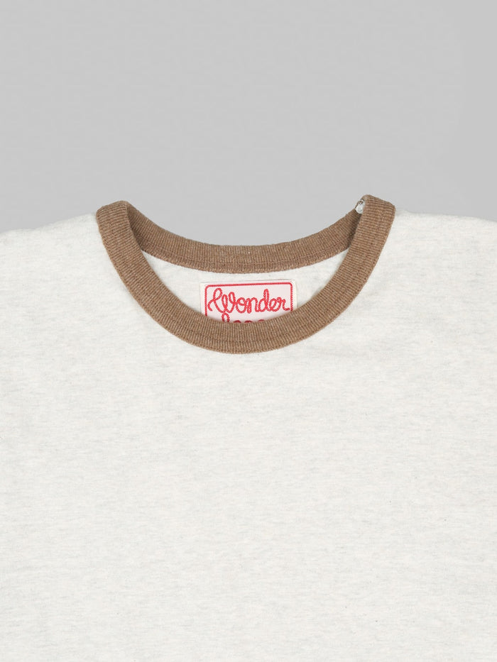 Wonder Looper Recycled Cotton Foxfibre® Ringer T-Shirt Stone