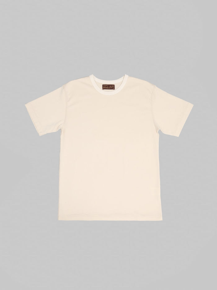 Wonder Looper Ultimate Pima Tsuriami Crewneck TShirt Ecru front