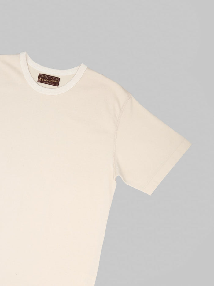 Wonder Looper Ultimate Pima Tsuriami Crewneck TShirt Ecru sleeve