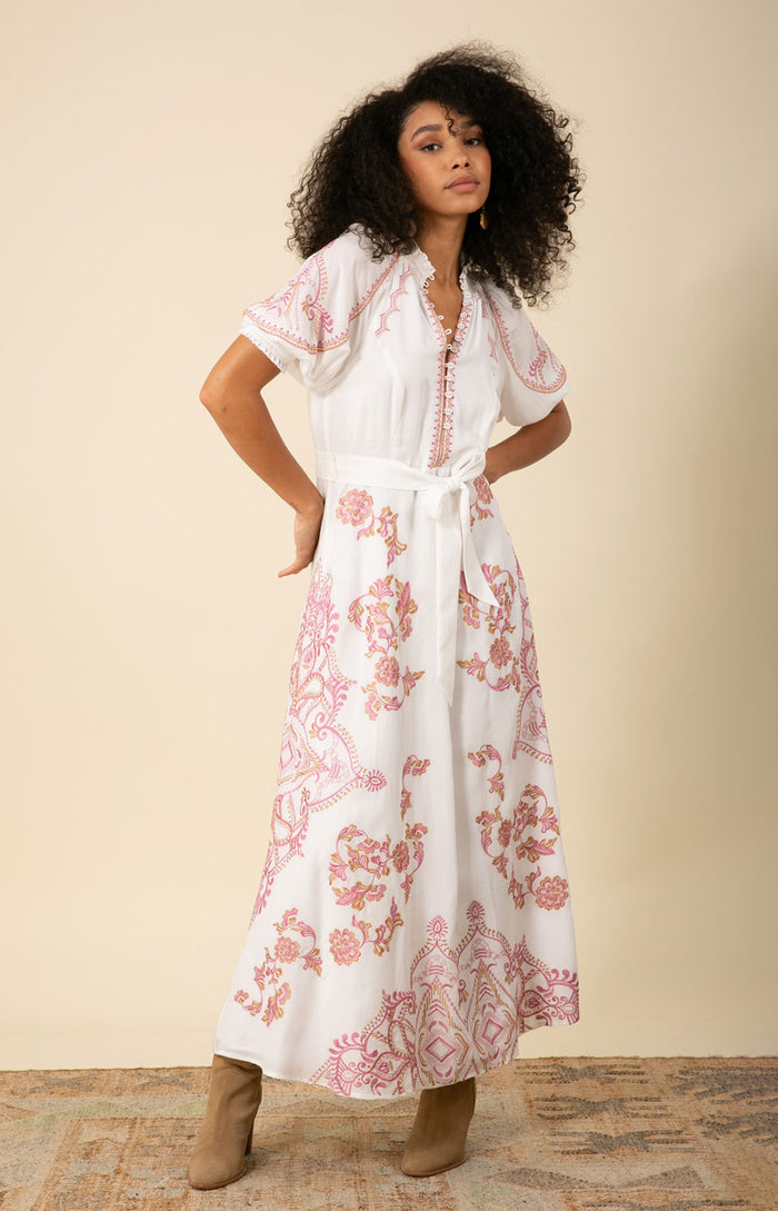 Wynter Embroidered Dress, color_white