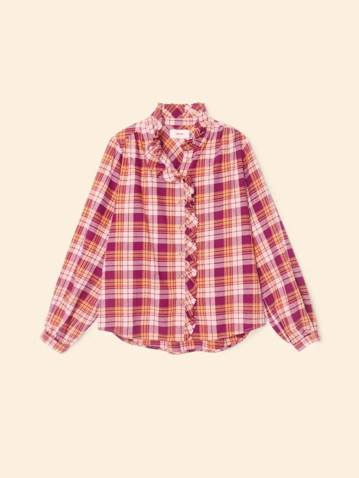 Xirena - Pink Orange Plaid Nicholson Shirt - Kalifornia Jean Bar