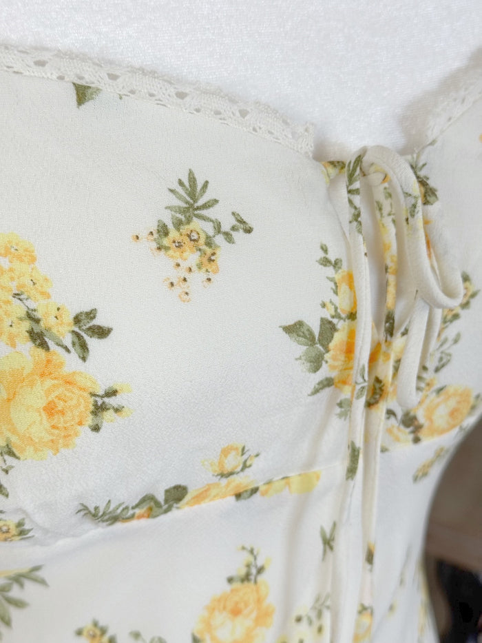 Yellow Floral Maxi Dress image 1