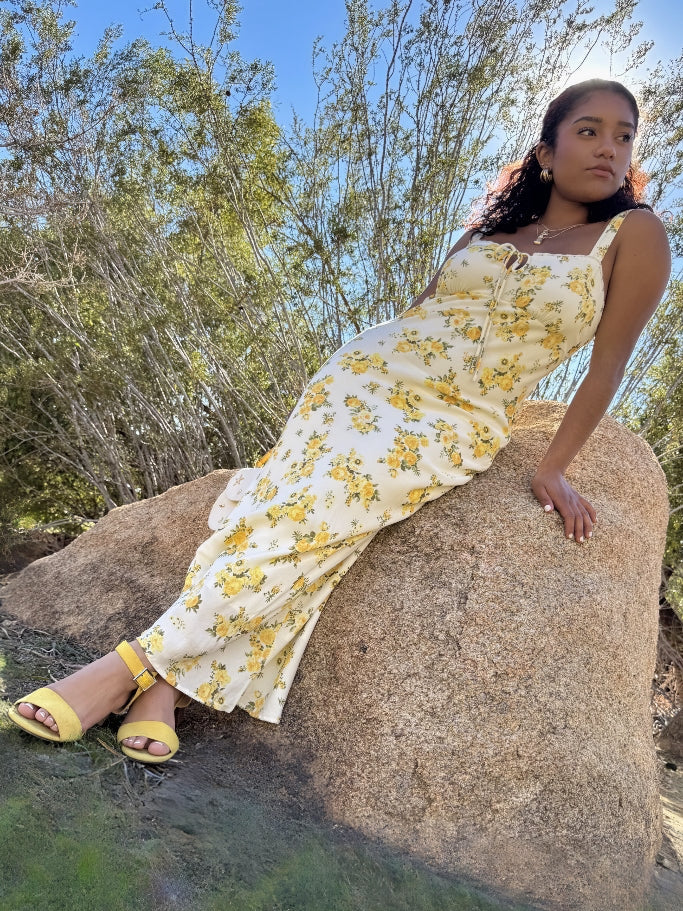 Yellow Floral Maxi Dress