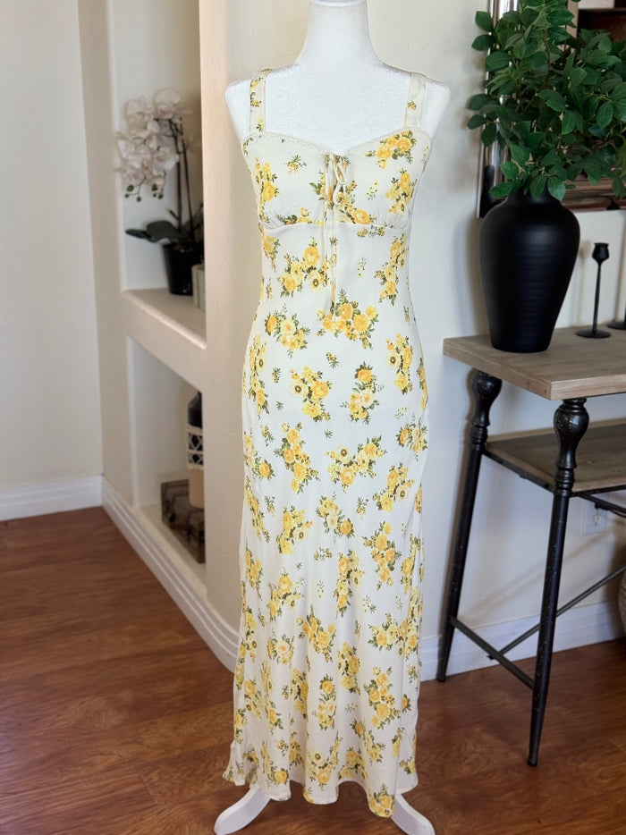 Yellow Floral Maxi Dress image 0