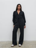 Sachi Is 5’7” & Wears Size UK 8|Zara Belted Jumpsuit - Black